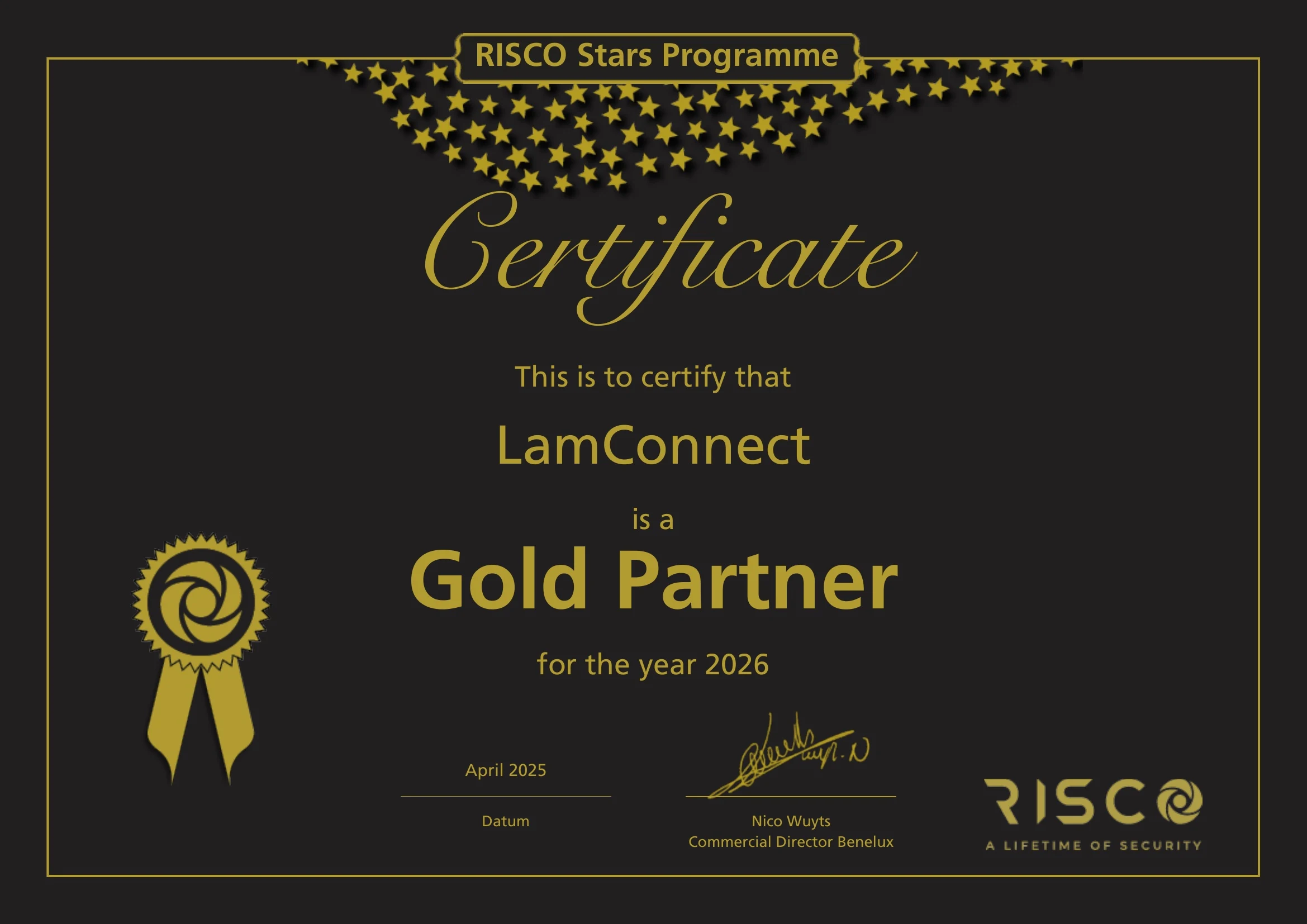 Risco Gold Partner 2026
